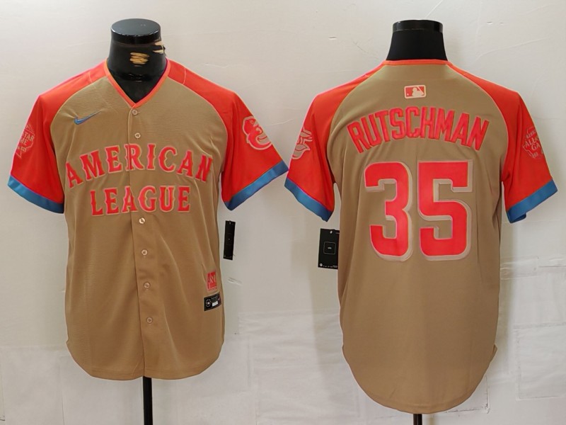Men Baltimore Orioles #35 Rutschman Orange All star 2024 Nike MLB Jersey style 1->baltimore orioles->MLB Jersey
